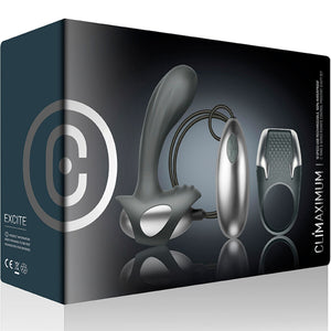 CLIMAXIMUM - EXCITE KIT ANELLO PER IL PENE + MASSAGGIATORE PROSTATICO CON FILO