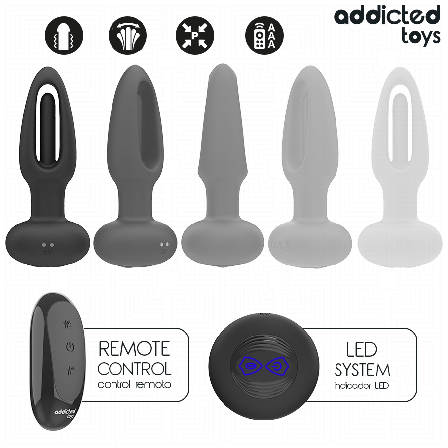 ADDICTED TOYS - VIBRATING TONGUE BUTT PLUG WITH REMOTE CONTROL