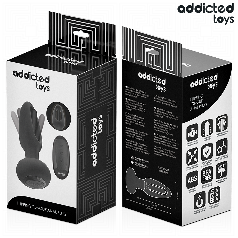 ADDICTED TOYS - VIBRATING TONGUE BUTT PLUG WITH REMOTE CONTROL