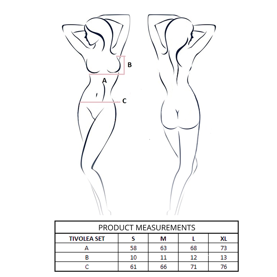 PASSION - TIVOLEA SUJETADOR + TANGA NEGRO L/XL