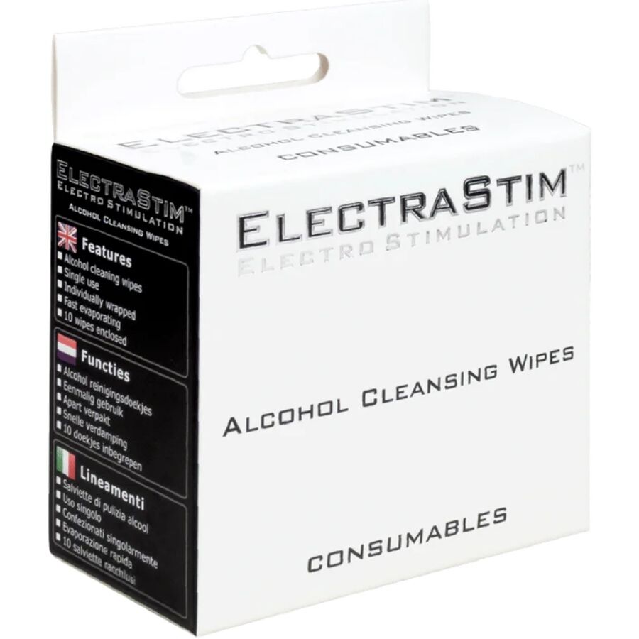 ELECTRASTIM - TOALLITAS LIMPIADORAS CON ALCOHOL 10 UNIDADES
