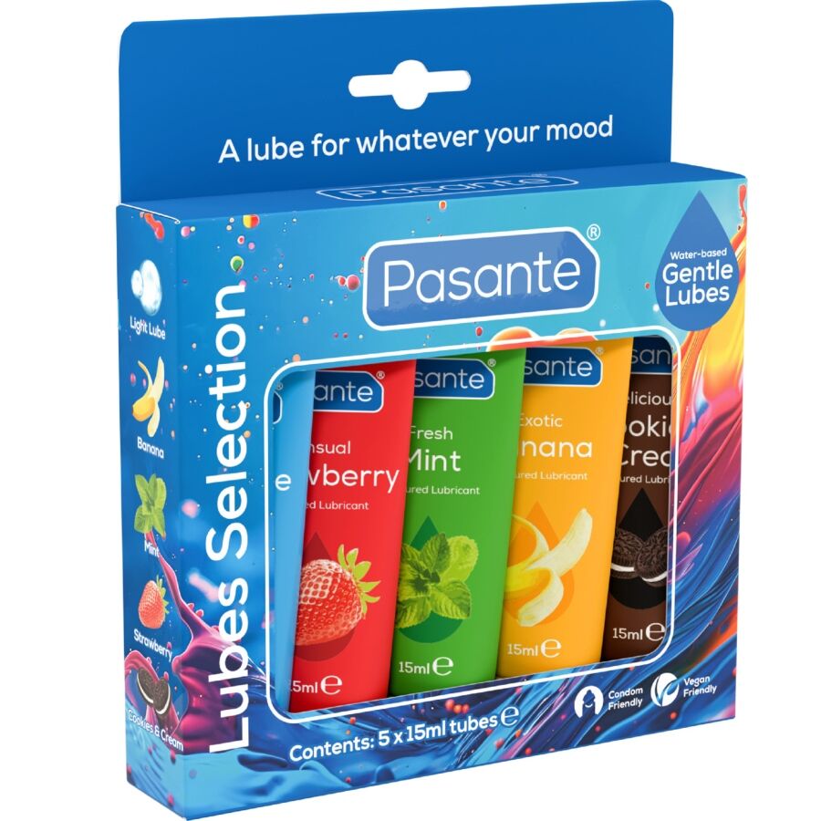 PASANTE - CONFEZIONE LUBRIFICANTI AROMI ASSORTITI 5 UNITÀ X 15 ML