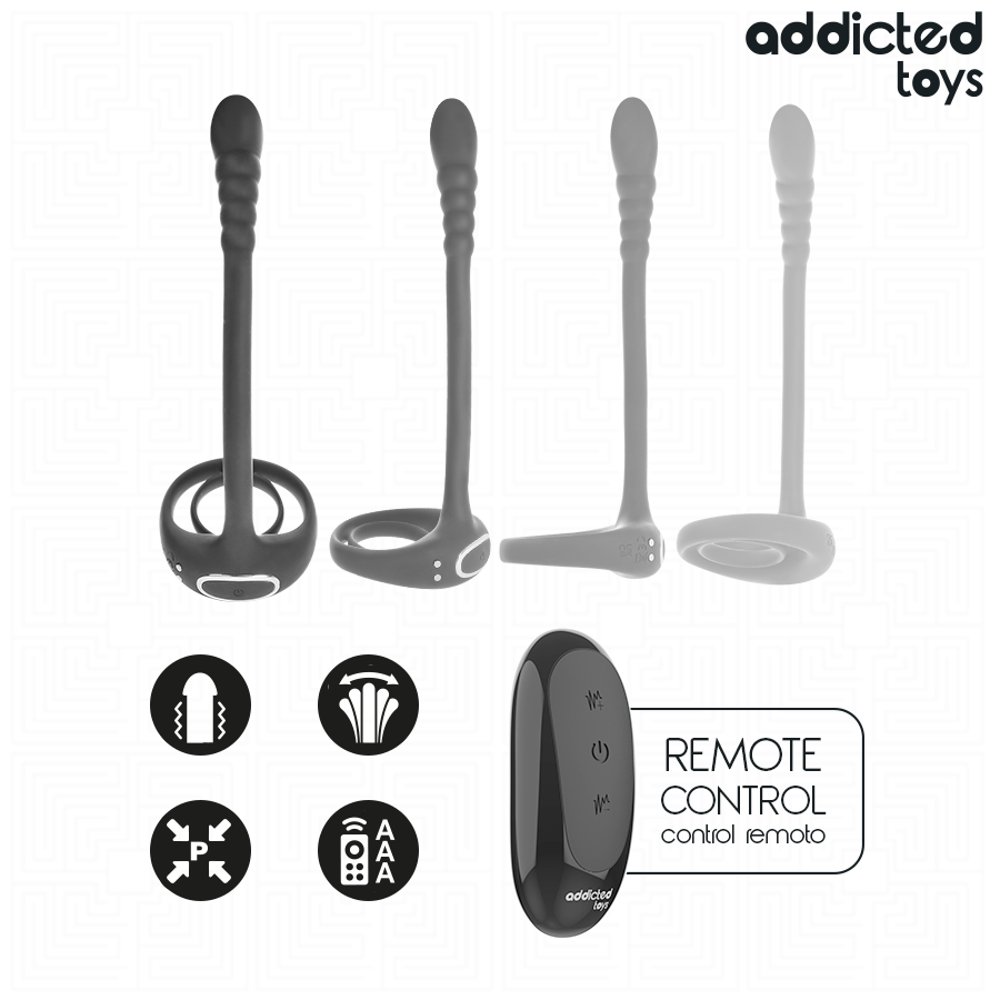 ADDICTED TOYS - ANILLO VIBRADOR PARA EL PENE CON CONTROL REMOTO Y PUNTO P