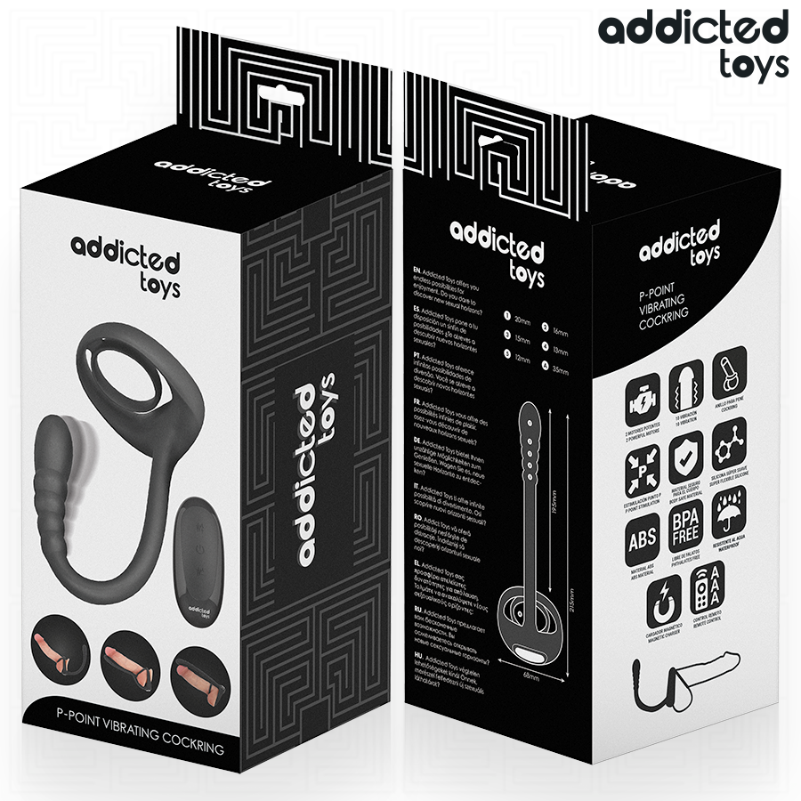 ADDICTED TOYS - ANILLO VIBRADOR PARA EL PENE CON CONTROL REMOTO Y PUNTO P