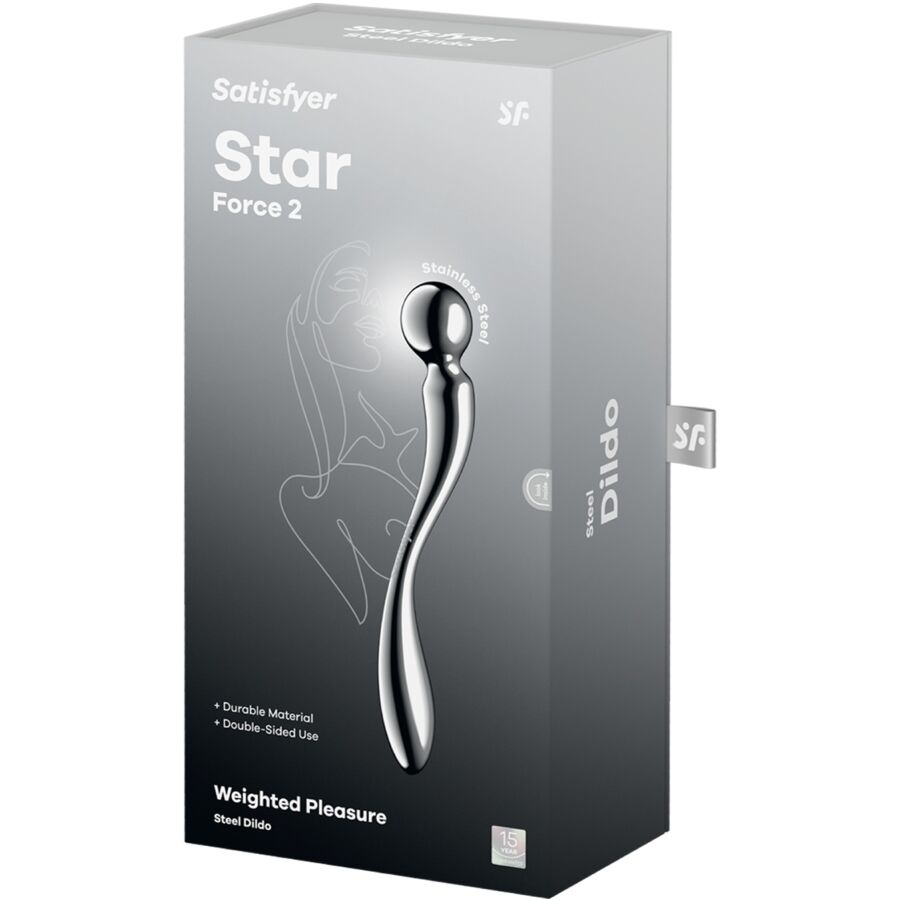 SATISFYER - STAR FORCE 2 DUAL-ENDED STAINLESS STEEL DILDO