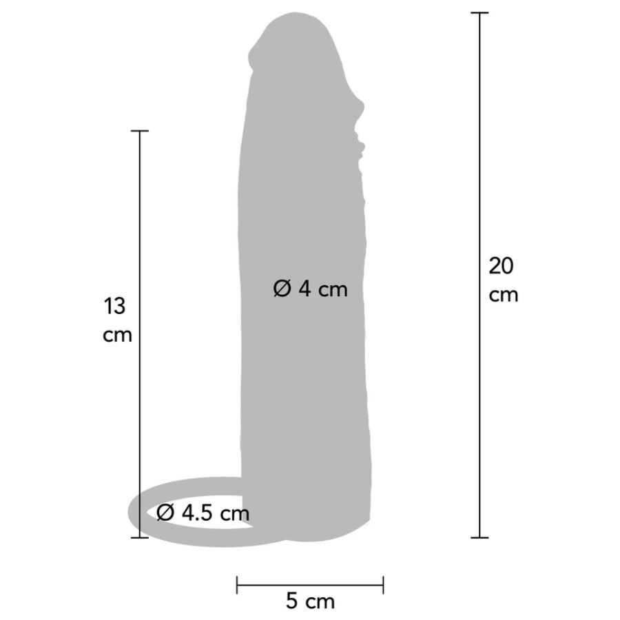 GET REAL - GUAINA VIBRANTE PER PENE IN SILICONE COLORE CARAMELLO PER PELLE IDRATATA 20 CM