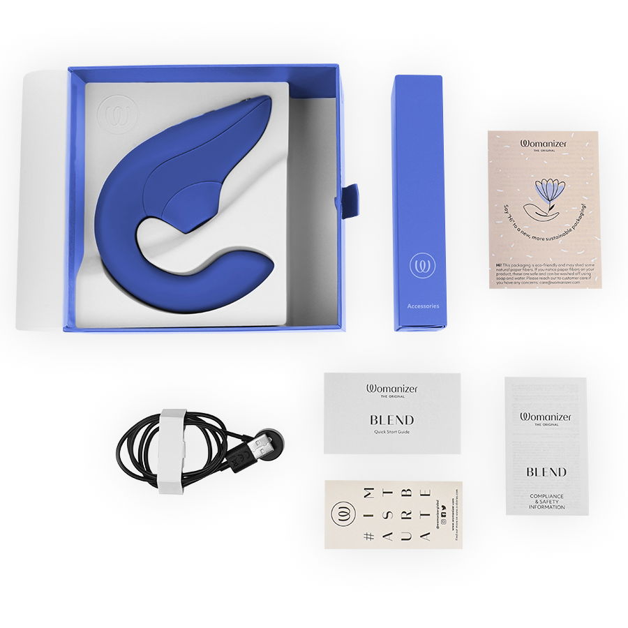 WOMANIZER - BLEND RABBIT VIBRATOR STIMOLATORE BLU VIBRANTE