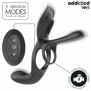 ADDICTED TOYS - DOPPIO ANELLO PER PENE CON STIMOLATORE CLITORIDEO
