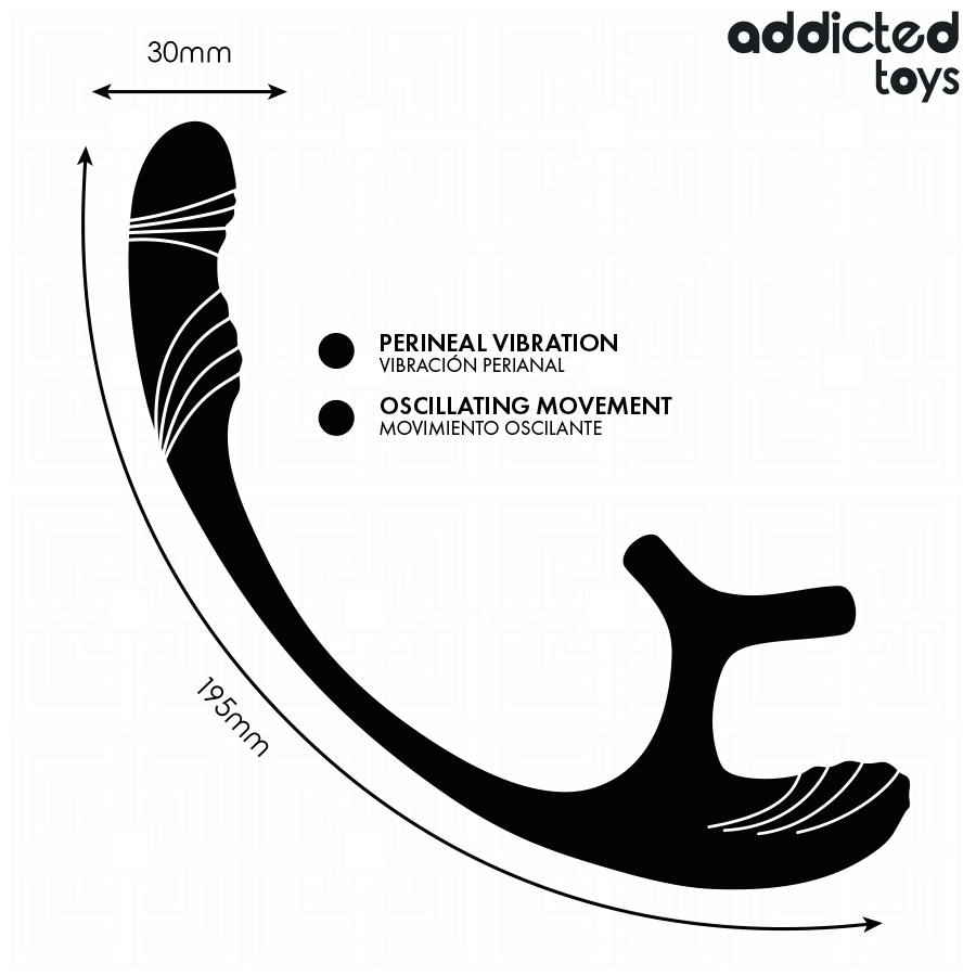ADDICTED TOYS - ANAL PLUG WITH VIBRATION AND 360º OSCILLATION AND TESTICLE STIMULATOR