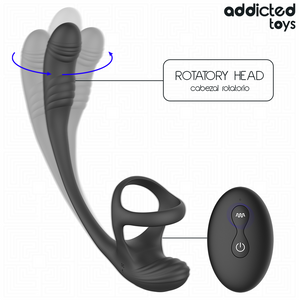 ADDICTED TOYS - ANAL PLUG WITH VIBRATION AND 360º OSCILLATION AND TESTICLE STIMULATOR