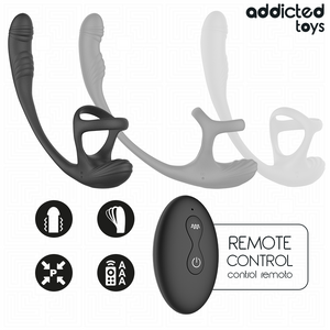 ADDICTED TOYS - ANAL PLUG WITH VIBRATION AND 360º OSCILLATION AND TESTICLE STIMULATOR