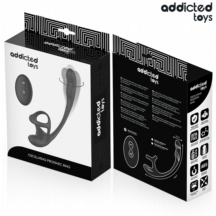 ADDICTED TOYS - ANAL PLUG WITH VIBRATION AND 360º OSCILLATION AND TESTICLE STIMULATOR