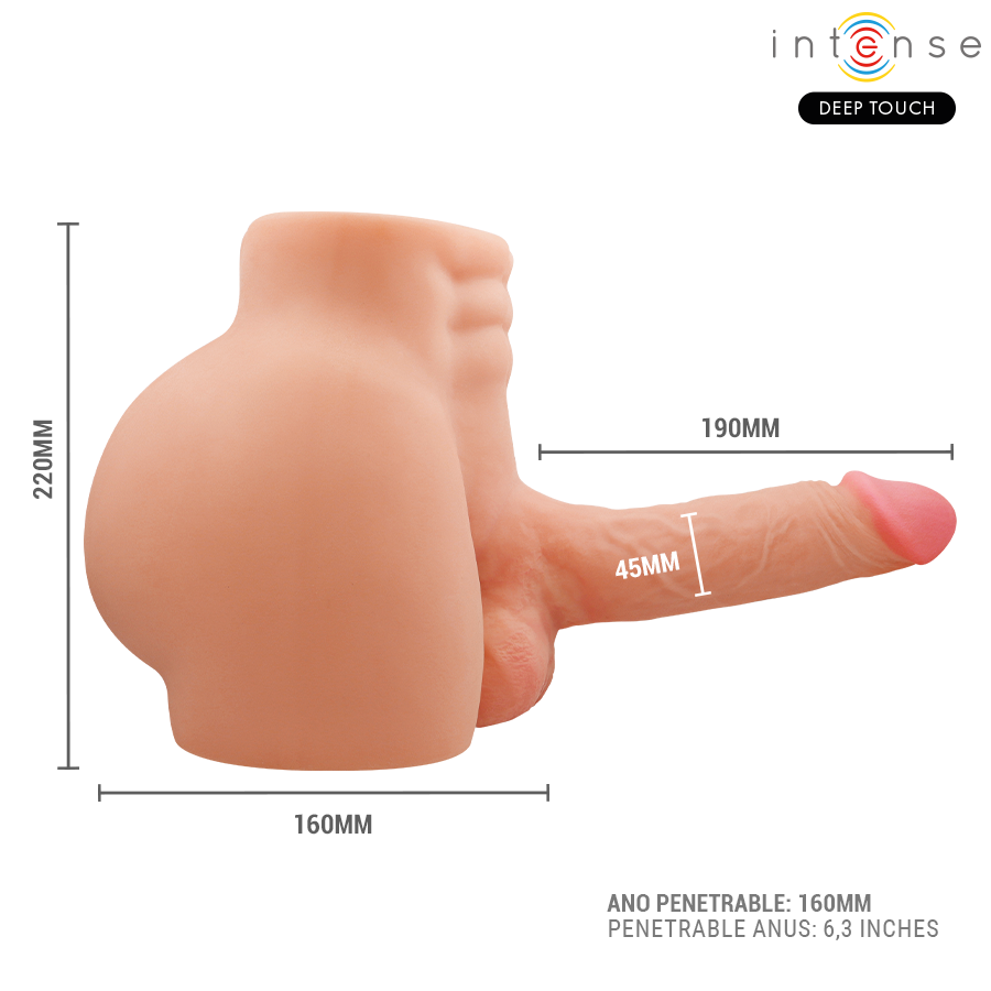 INTENSE DEEP TOUCH - TORSO RICHIE CON ANO E DILDO REALISTICO CON TELECOMANDO A SPINTA E VIBRAZIONE 4,7 KG