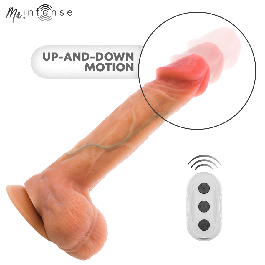 MR INTENSE - DILDO VIBRANTE LOGAN DE SILICONA CON EFECTO CALOR Y CONTROL REMOTO 20 CM -Ø- 4,1 CM