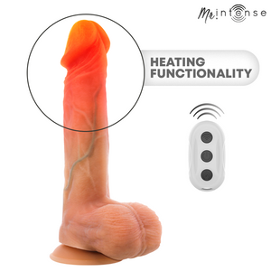 MR INTENSE - DILDO VIBRANTE LOGAN DE SILICONA CON EFECTO CALOR Y CONTROL REMOTO 20 CM -Ø- 4,1 CM