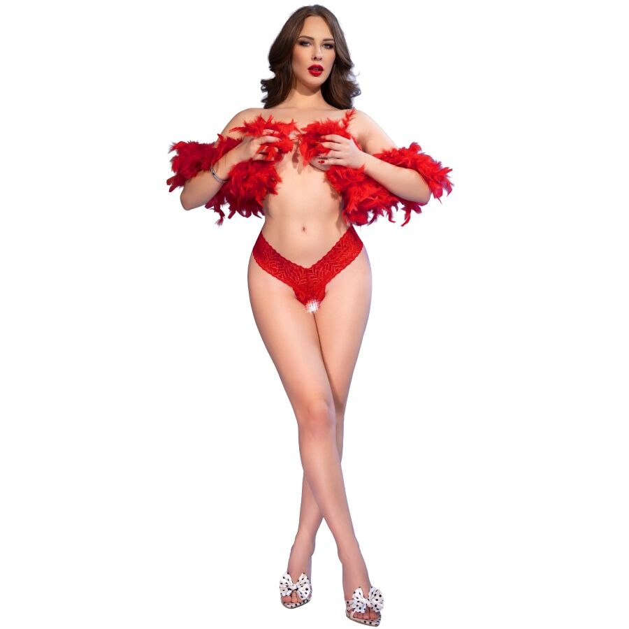 CHILIROSE - CR 4885 TANGA ROSSO CON APERTURA AL CAVALLO XL