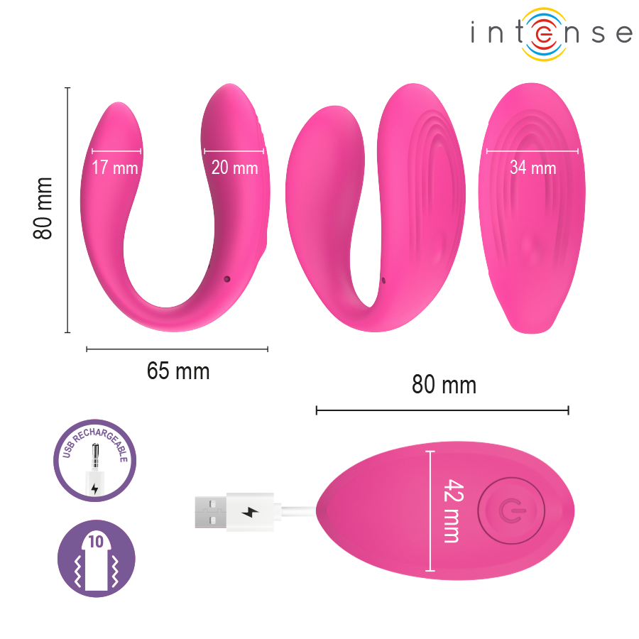 INTENSE - NORA STIMOLATORE VIBRANTE A MORSETTO ROSA