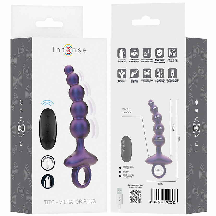 INTENSE - TITO VIBRANTE ANAL PLUG MODELO 3 CONTROL REMOTO