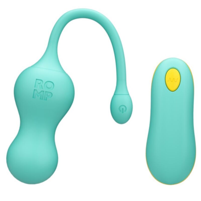 ROMP - CELLO VIBRATORE MULTIFUNZIONE A UOVO TURCHESE CON TELECOMANDO