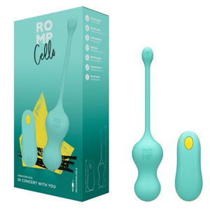 ROMP - CELLO VIBRATORE MULTIFUNZIONE A UOVO TURCHESE CON TELECOMANDO