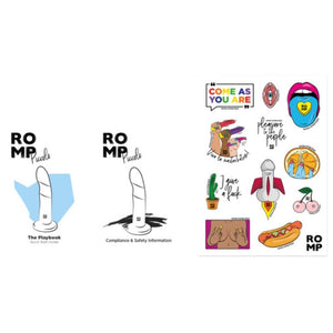 ROMP - PEQUEÑO DILDO DE SILICONA TRICOLOR CON VENTOSA 14 CM
