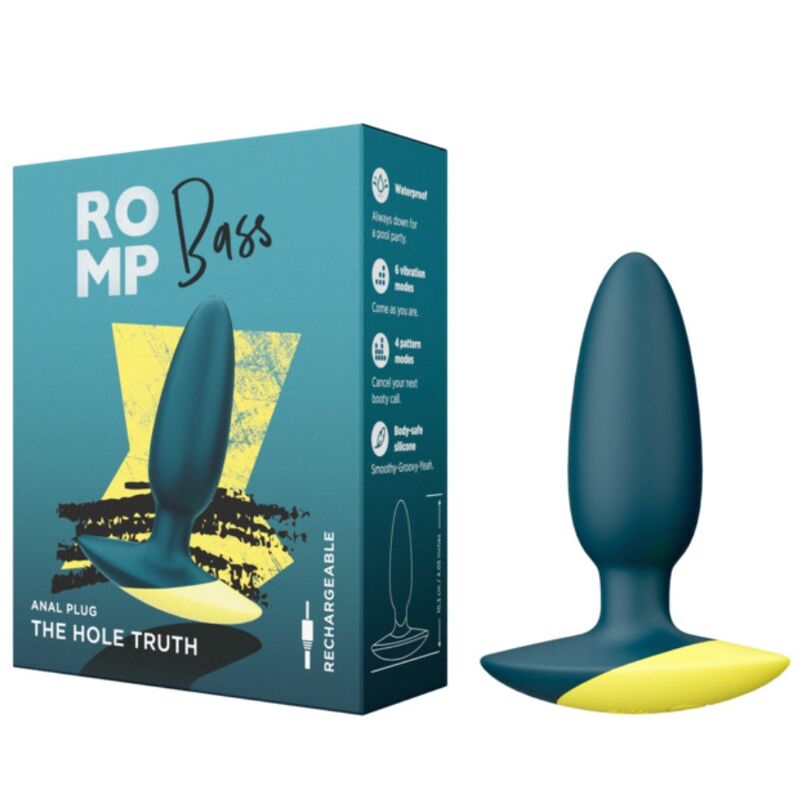 ROMP - VIBRATORE ANALE A FORMA DI PLUG CON BASSI POTENTI 10 CM VERDE