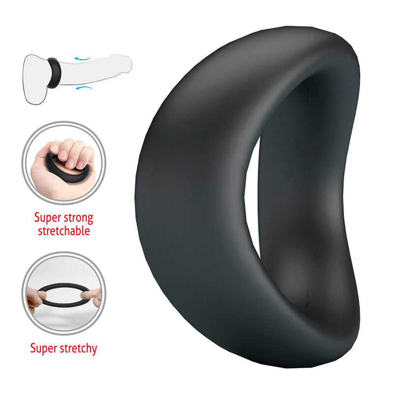 CRAZY BULL - VALEN ANELLO PER PENE ERGONOMICO IN SILICONE NERO