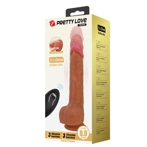 PRETTY LOVE - TOMMY VIBRATORE REALISTICO CON SPINTA E TELECOMANDO, MARRONE SCURO