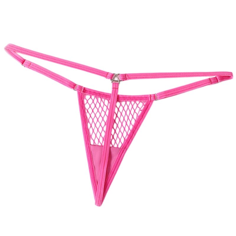 CHILIROSE - CR 4856 MICRO PERIZOMA A RETE ROSA NEON L/XL