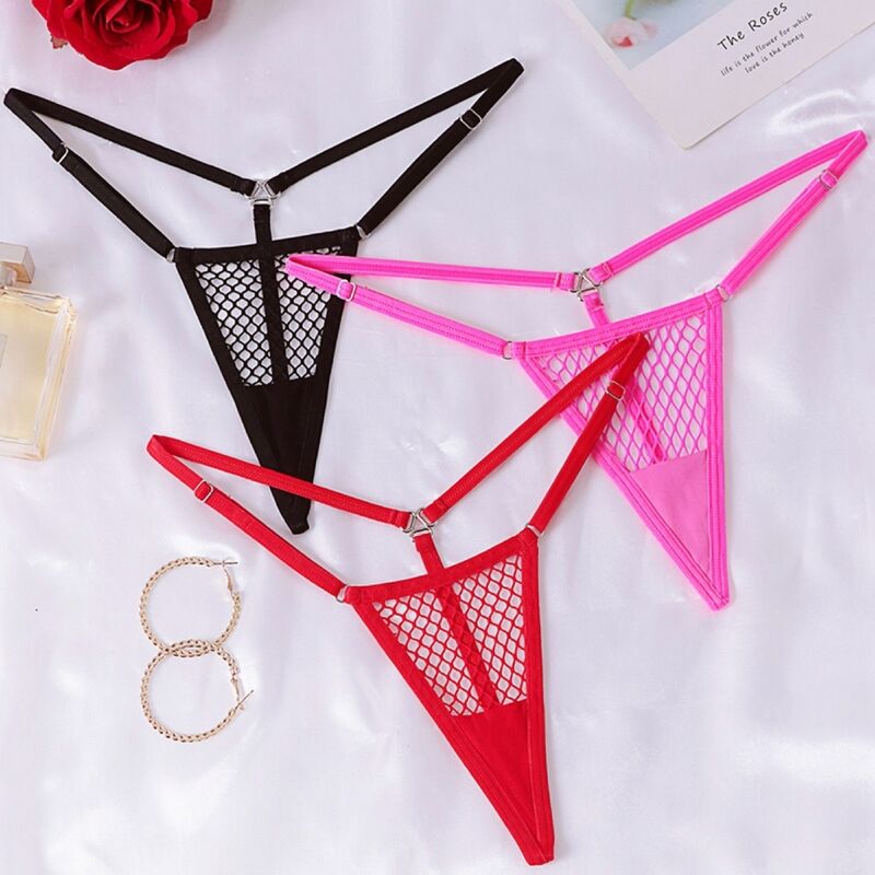 CHILIROSE - CR 4856 MICRO PERIZOMA A RETE ROSA NEON L/XL