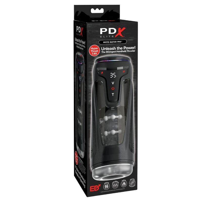 PDX ELITE - MOTO-BATOR PRO MASTURBADOR AUTOMÁTICO VIBRADOR Y CALEFACTOR CON PROTECCIÓN, 26,5 CM