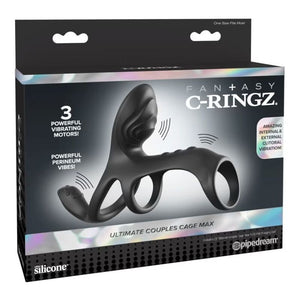 FANTASY C-RINGZ - JAULA DEFINITIVA PARA PAREJAS, ANILLO VIBRADOR PARA PENE DE HASTA 19,5 CM