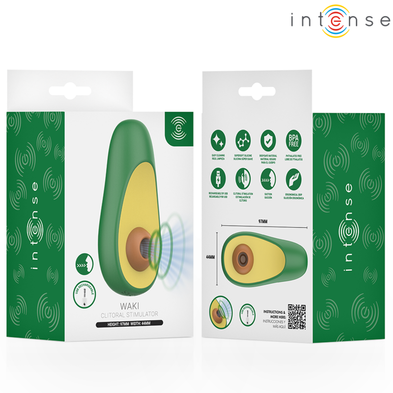 INTENSE - STIMOLATORE CLITORIDEO AD ASPIRAZIONE WAKI AVOCADO
