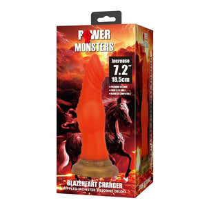 POWER MONSTERS - BLAZEHEART CHARGER FANTASY DILDO DE SILICONA 18,5 CM Ø 4,5 CM