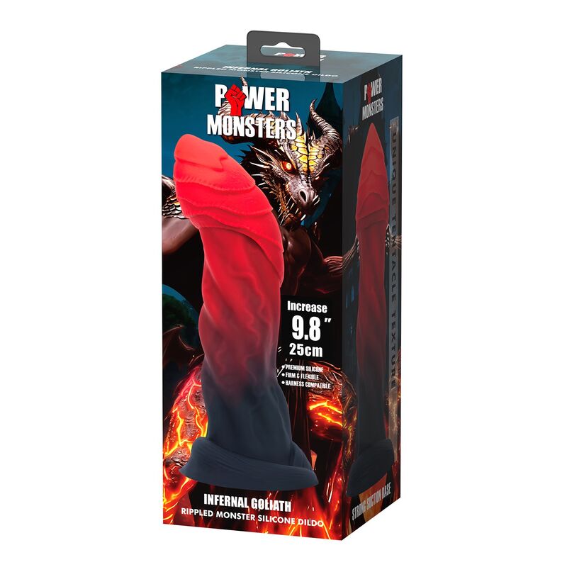 POWER MONSTERS - DILDO IN SILICONE BIGOLIATH BICOLORE FANTASY 25 CM Ø 6 CM
