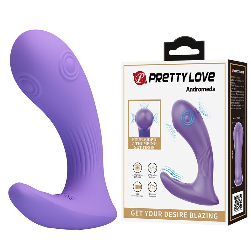 PRETTY LOVE - ANDROMEDA VIBRATORE RICARICABILE A DOPPIA STIMOLAZIONE VIOLA