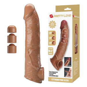 PRETTY LOVE - MANICOTTO REGOLABILE PER ALLUNGAMENTO DEL PENE 26 CM Ø 4 CM NATURALE