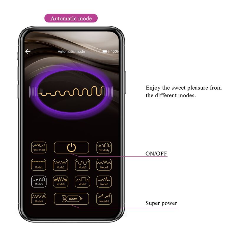 PRETTY LOVE - HUEVO VIBRADOR PULSEN CON CONTROL POR APP, 12 FUNCIONES, RECARGABLE POR USB, ROSA