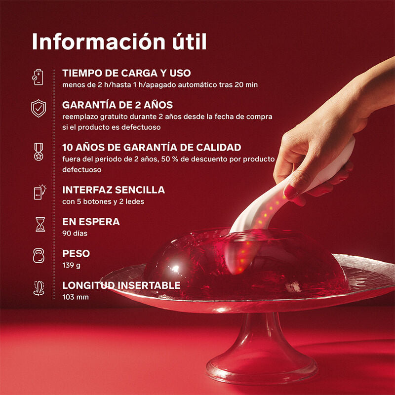 LELO - MONA SPECTRA MASSAGGIATORE INTIMO A LUCE ROSSA RICARICABILE E CONTROLLABILE TRAMITE APP