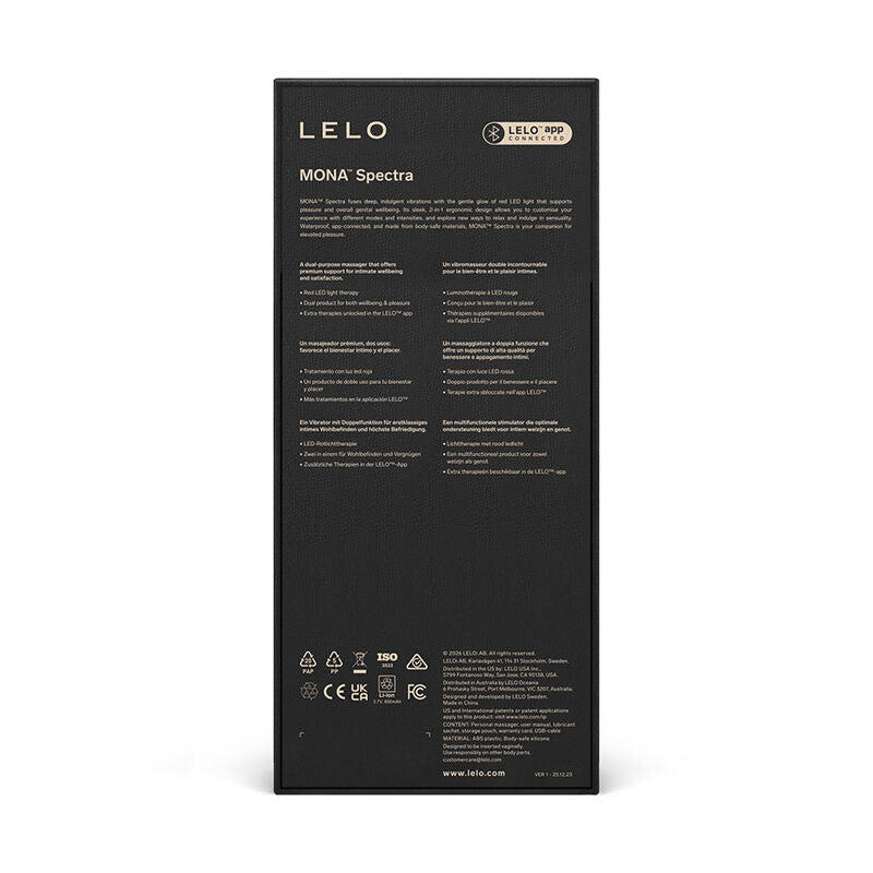 LELO - MONA SPECTRA MASSAGGIATORE INTIMO A LUCE ROSSA RICARICABILE E CONTROLLABILE TRAMITE APP