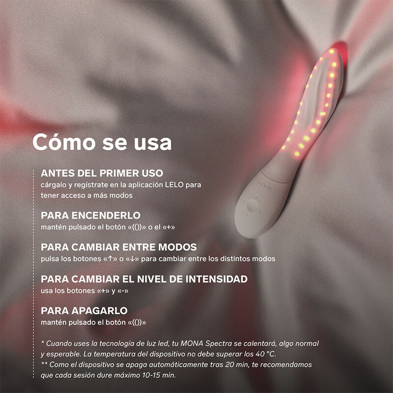 LELO - MONA SPECTRA MASSAGGIATORE INTIMO A LUCE ROSSA RICARICABILE E CONTROLLABILE TRAMITE APP
