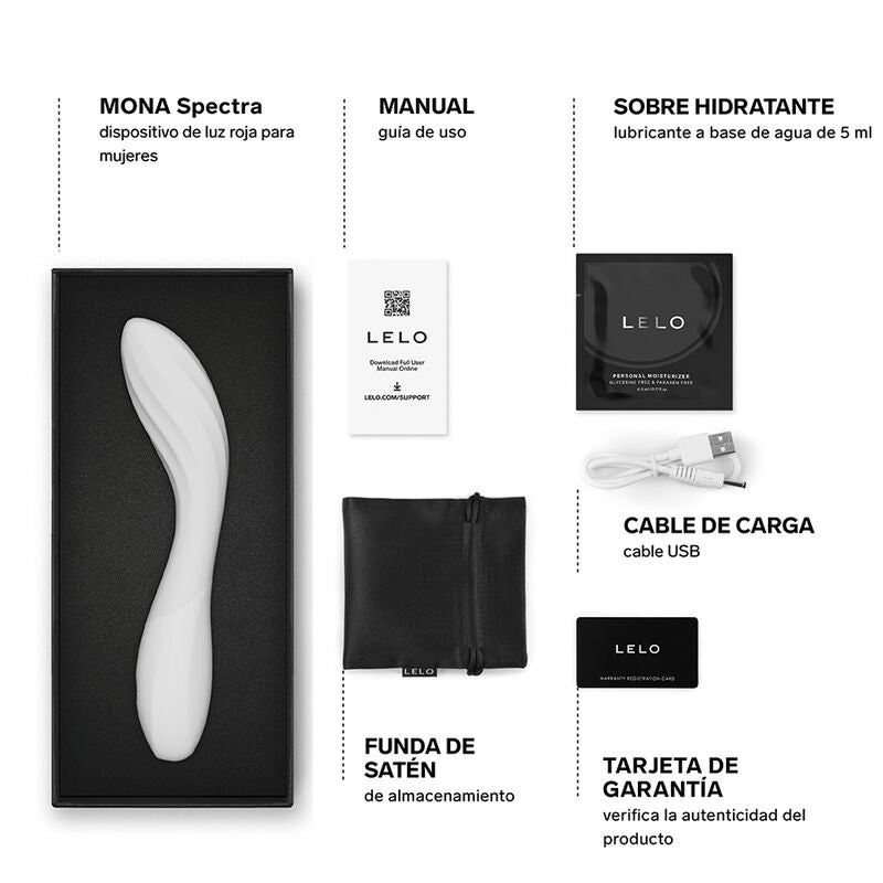 LELO - MONA SPECTRA MASSAGGIATORE INTIMO A LUCE ROSSA RICARICABILE E CONTROLLABILE TRAMITE APP