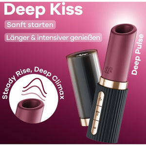 SATISFYER - DEEP KISS WAVE STIMOLATORE CLITORIDEO GRANATO / NERO