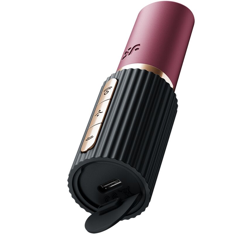 SATISFYER - DEEP KISS WAVE STIMOLATORE CLITORIDEO GRANATO / NERO