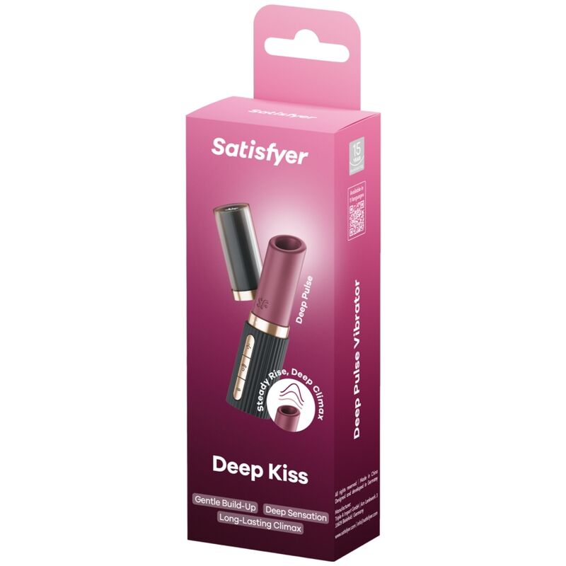 SATISFYER - DEEP KISS WAVE STIMOLATORE CLITORIDEO GRANATO / NERO
