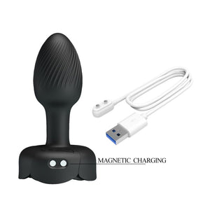 PRETTY LOVE - PLUG ANAL VIBRADOR RECARGABLE CON 10 MODOS, NEGRO