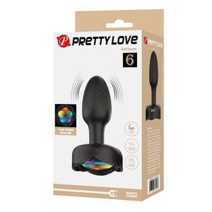 PRETTY LOVE - PLUG ANAL VIBRADOR RECARGABLE CON 10 MODOS, NEGRO