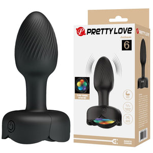 PRETTY LOVE - PLUG ANAL VIBRADOR RECARGABLE CON 10 MODOS, NEGRO