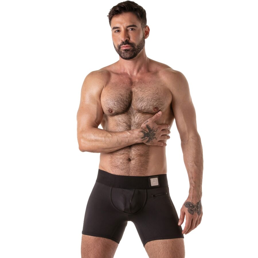 LOCKER GEAR - BAULE CON FASCIA IN VITA LARGA NERO TAGLIA M