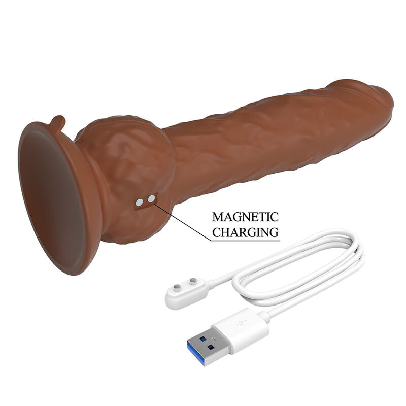 PRETTY LOVE - DILDO VIBRANTE EREN 20,5 CM Ø 4,5 CM MARRONE